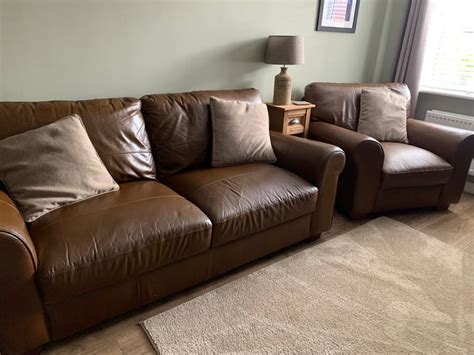 Italian leather sofa brown SOLD | in Ashington, Northumberland | Gumtree