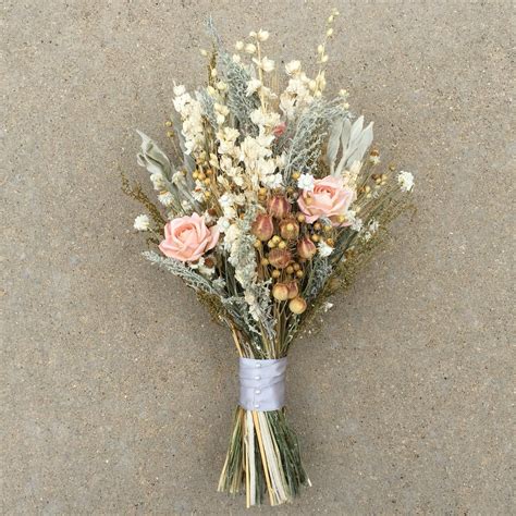 Dried Flower Wedding Bouquet - Peach Vintage Collection | Vintage bridal bouquet, Flower bouquet ...