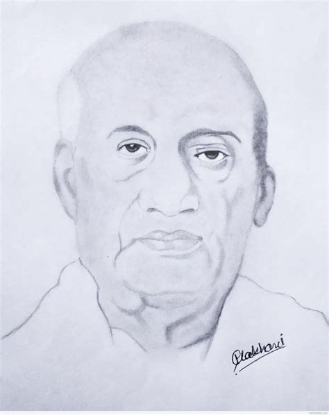 Great Pencil Sketch Of Sardar Vallabhbhai Patel - Desi Painters