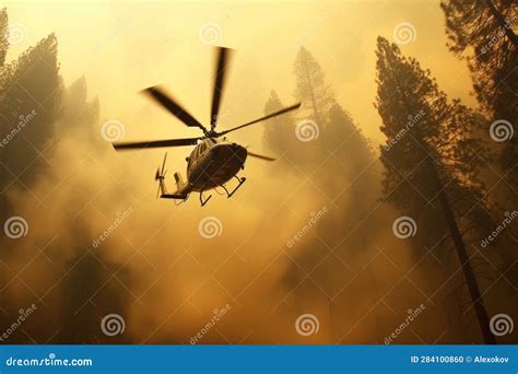 Helicopter Fighting Forest Fire with Water Drop Stock Illustration - Illustration of firefighter ...