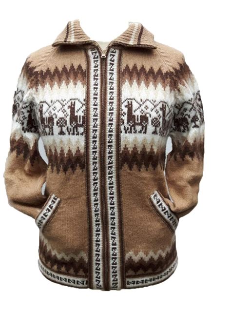 Peruvian Alpaca Jacket in Beautiful Trujillo Design: Amazon.co.uk: Clothing