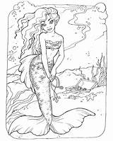 Mermaid Coloring Pages For Adults  Best Kids sketch template