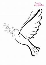 Dove Of Peace Coloring Page For Kids  FirstCry Parenting sketch template