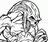 Alien Head Predator Coloring Pages  Free Printable For Kids sketch template