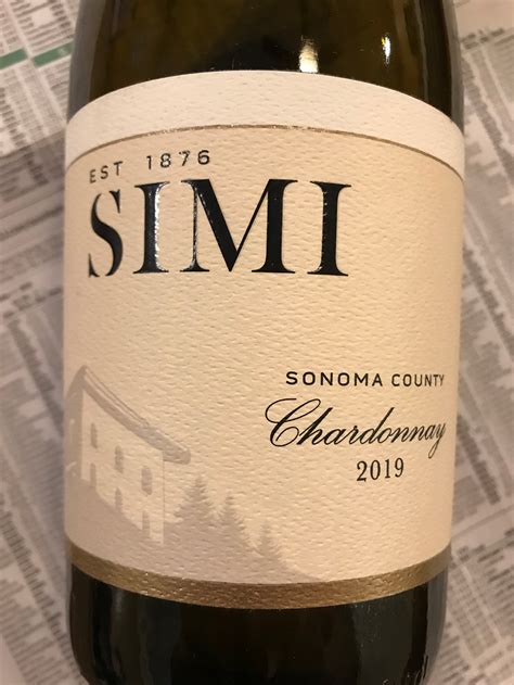 WINE REVIEW: Simi 2019 Chardonnay, Sonoma County, CA ($20)