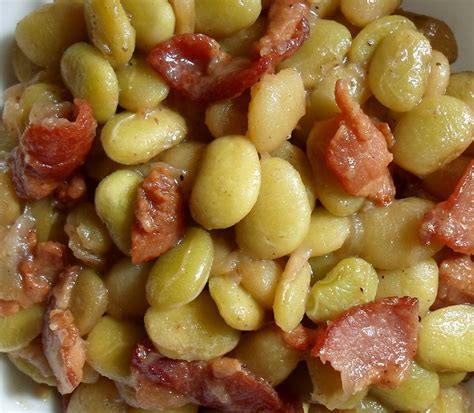 Happier Than A Pig In Mud: Pressure Cooker Buttery Frozen Lima Beans with Bacon