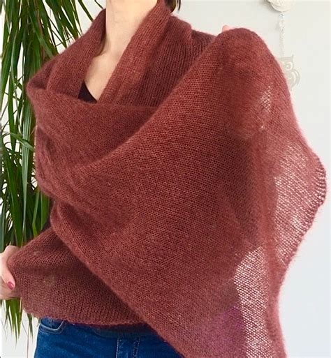 Cosy Warm and Light Silk Mohair Shawl Womens Scarf Knit - Etsy