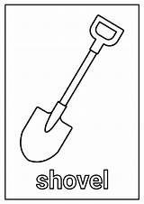 Shovel Coloring Page For Kids 48054979 Vector Art At Vecteezy sketch template