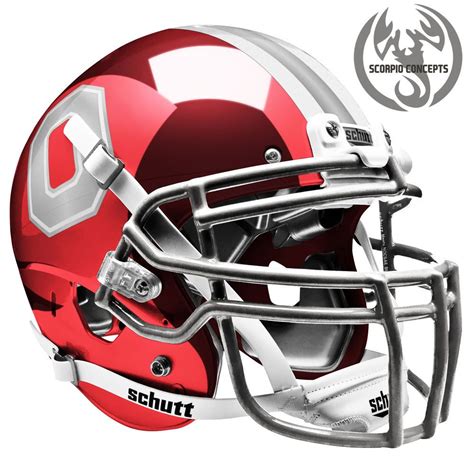 Ohio State Buckeyes "CHROME BLOCK O" Chrome Scarlet Concept Helmet ...