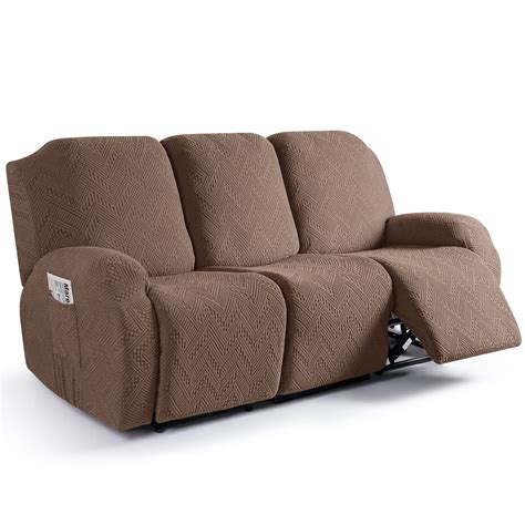 Ruaozz Stretch Recliner Sofa Covers 3-Pieces Reclining Couch Covers with Pockets Jacquard ...