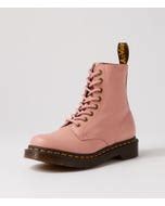 Pascal 8 Eye Boot Khaki Green Leather Ankle Boots by Dr Marten | Shop Online at Styletread