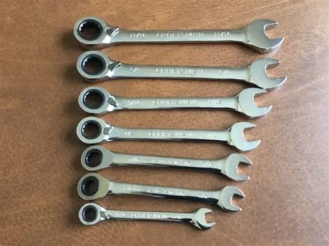 CRAFTSMAN SAE COMBINATION Wrenches Set of 7 with 12 Point Ratchet End ...