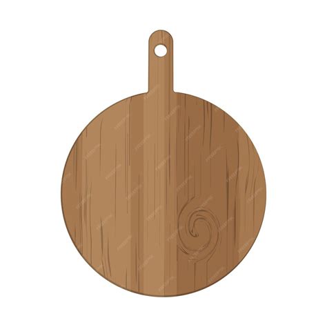 Premium Vector | A large round wooden cutting board with a handle for placing ready meals, such ...