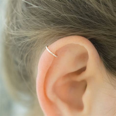 Helix Earring Cartilage Piercing 18g Diamond Cut Helix Hoop - Etsy