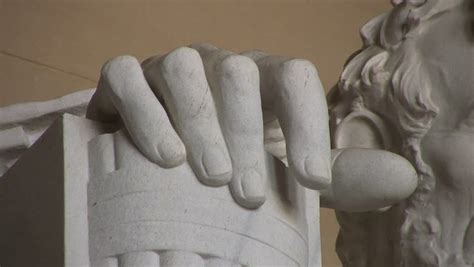 Looking Closely A The Marble Hand Of Abraham Lincoln's Statue At The Lincoln Memorial, Followed ...