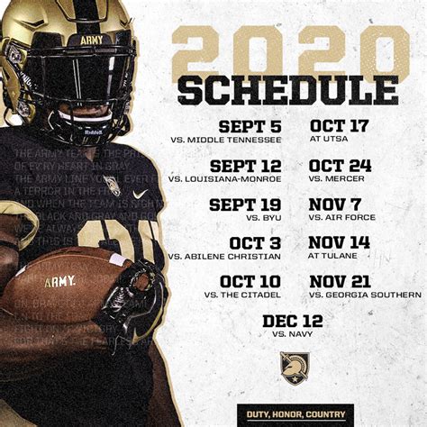 Army Football Preview: 2020 Schedule (Revised) Part 2 - As For Football