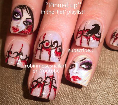 Rockstar Glam Nail Art, via YouTube. | Nail art, Short nails art, Gothic nail art