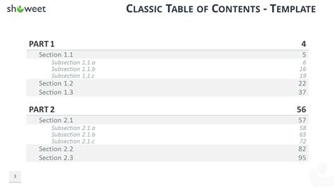Table of Content Templates for PowerPoint and Keynote - Showeet