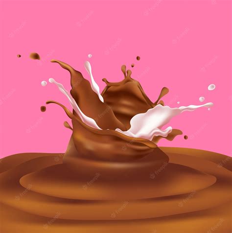 Premium Vector | Milk and chocolate splashes