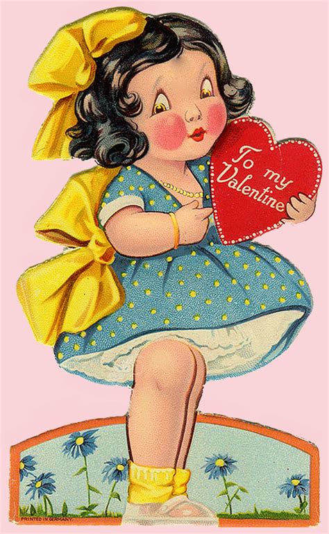 **FREE ViNTaGE DiGiTaL STaMPS**: Vintage Printable - Sweet Valentine Girl