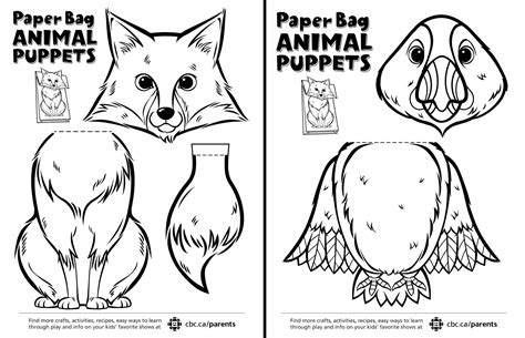 Free Printable Paper Bag Puppet Templates - Free Printable