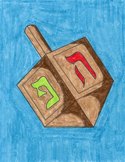 Easy How to Draw a Dreidel Tutorial and Dreidel Coloring Page · Art ...