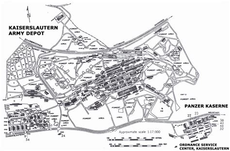 USAREUR Installation Maps - KAD, Panzer and Ord Svc Cen late 1970s