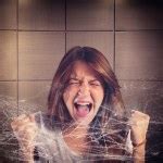 Scared girl trapped in a spider web — Stock Photo © alexsvirid #35576931