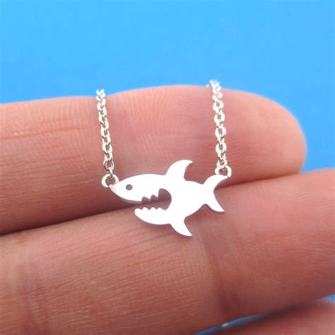 Smiling Shark Silhouette Pendant Sea Creatures Necklace – DOTOLY