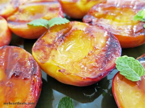 Grilled Peaches: Honey vs. Maple Syrup | My Heart Beets