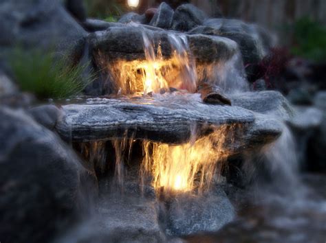 Lighting up a Pond Digger waterfall. www.theponddiggersupplies.com… | Waterfalls backyard, Water ...