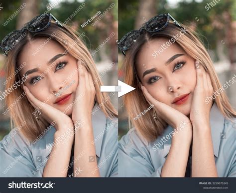 Before After Example Ai Watermark Remover Stock Photo 2259075245 ...