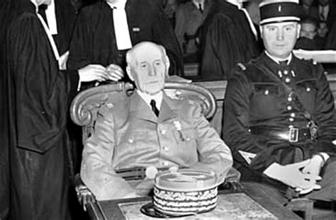 Roberto Abraham Scaruffi: Marshal Henri Philippe Petain attends the opening of his trial in ...