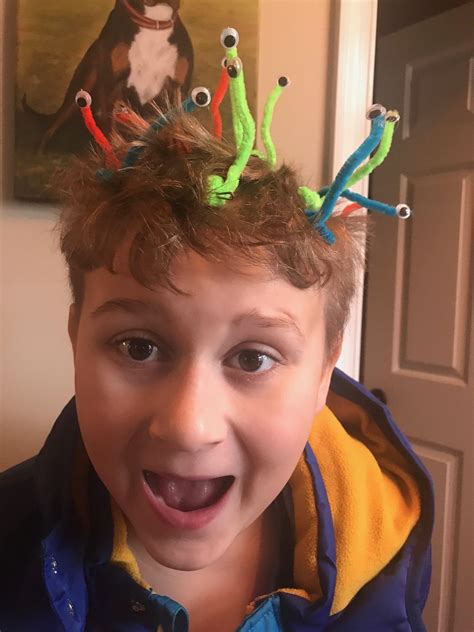 Crazy Hair Day–Donuts and One Eyed Monsters | Crazy hair, Crazy hair boys, Crazy hair days