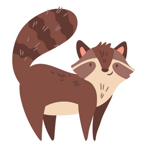 Cute Raccoon Flat PNG & SVG Design For T-Shirts