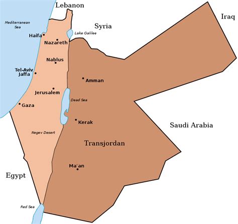 Jordan Palestine Map