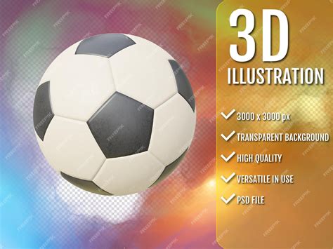 Premium PSD | Realistic soccer ball 3d render