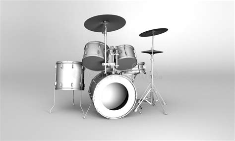 Drum set Front view stock illustration. Illustration of instrument ...