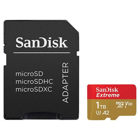 Sandisk 1Tb Extreme Microsdxc Uhs-I Memory Card With Adapter - C10, U3 ...