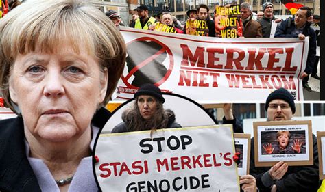 Angela Merkel protests - Anger as German chancellor receives honorary award | World | News ...