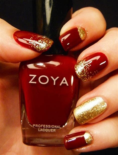 Red And Gold Pointy Nails / For these red long square nails, you need to make an acrylic gel ...