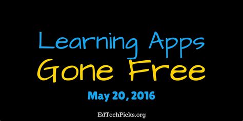 Learning Apps Gone Free - May 20, 2016