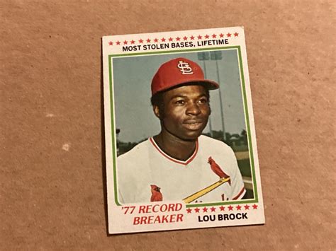 1978 TOPPS BASEBALL CARDS #1 LOU BROCK MOST STOLEN BASES LIFETIME ...