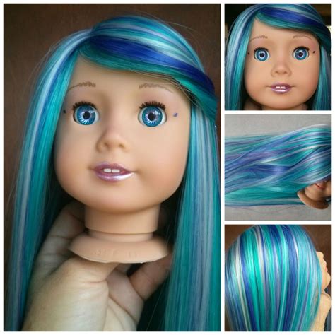 Custom American girl doll Mermaid Teal/purple hair $350 https://www.facebook.com/ZazouDolls ...