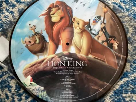 THE LION KING Original Soundtrack- 12" LP Disney Picture Disc Vinyl Elton John $10.00 - PicClick