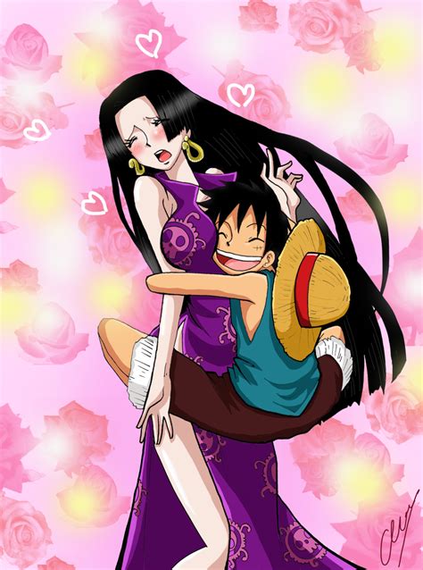 Luffy and Hancock by Hikari-15-L on DeviantArt