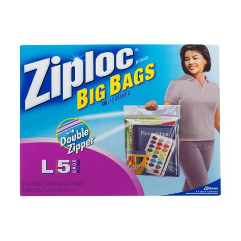 Ziploc 3 gal. Big Plastic Storage Bag with Douple Zipper 5-Bag (8-Pack)-65676 - The Home Depot