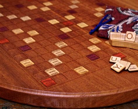 Scrabble Board Game Art sapele W/ Cherry Wood Accentsround - Etsy