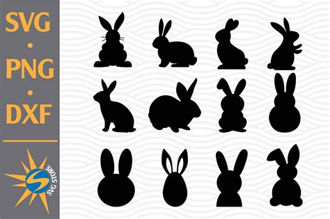 Easter Bunny Silhouette SVG, PNG, DXF Digital Files Include By SVGStoreShop | TheHungryJPEG