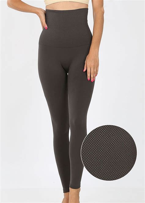 Moda Xpress - Womens Skinny Leggings Super High Waisted Tummy Control Grey Leggings 10258F ...